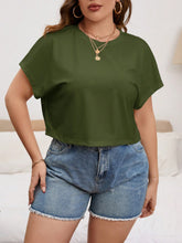 Camiseta Cropped Feminina Manga Morcego - Daian  Plus Size