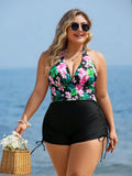 Maiô Feminino com Alça no Pescoço e Amarração Lateral - Cléo. Plus Size