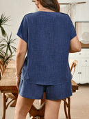 Conjunto Feminino Camisa de Manga Curta e Shorts - Dinz. Plus Size