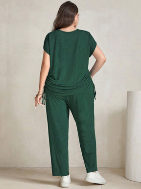 Conjunto Feminino De Calça E Blusa Manga Curta Shelly Plus Size
