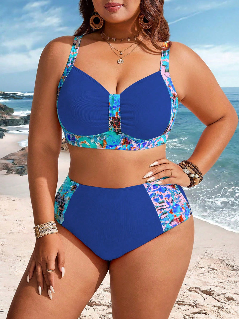 Biquini Feminino Estampa Floral e Alças Finas - Doralice. Plus Size
