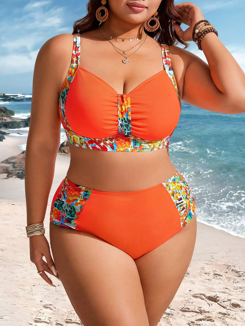 Biquini Feminino Estampa Floral e Alças Finas - Doralice. Plus Size