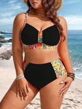 Biquini Feminino Estampa Floral e Alças Finas - Doralice. Plus Size