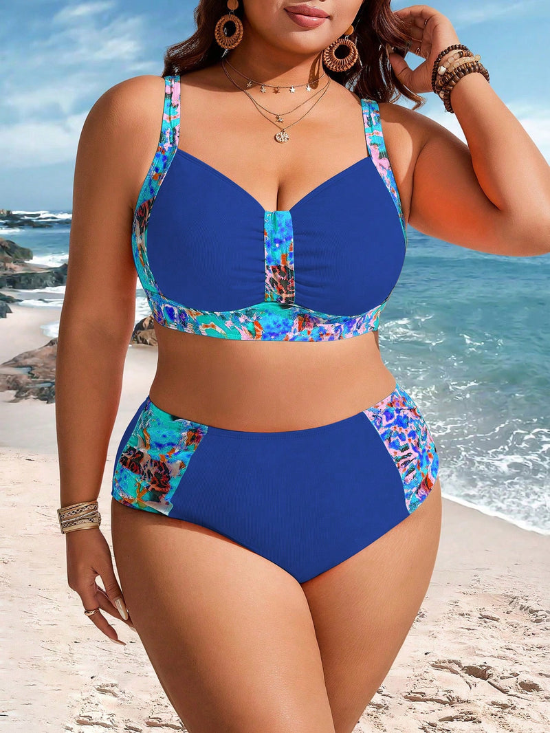 Biquini Feminino Estampa Floral e Alças Finas - Doralice. Plus Size