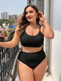 Biquini Feminino com Top e Calcinha de Cintura Alta - Aghata. Plus Size