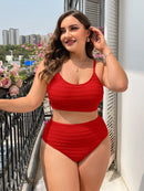 Biquini Feminino com Top e Calcinha de Cintura Alta - Aghata. Plus Size