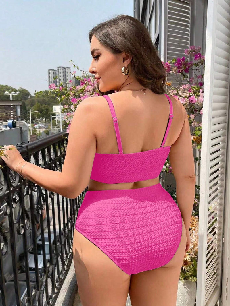 Biquini Feminino com Top e Calcinha de Cintura Alta - Aghata. Plus Size