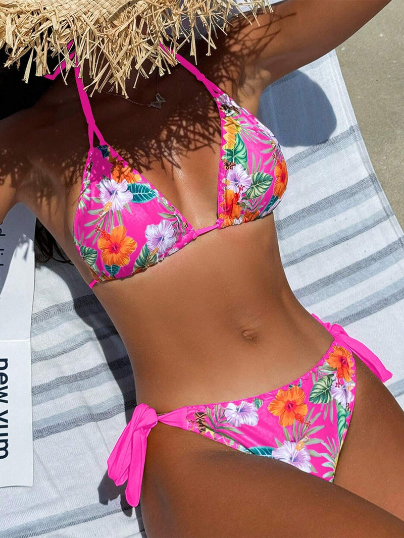 Biquíni Feminino de 2 Peças com Alça de Pescoço - Camillle