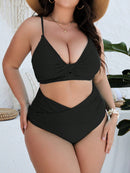 Biquini Feminino Enrugado Cintura Alta Bellabel Plus Size