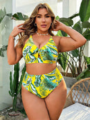 Biquíni Feminino com Top Ajustável e Estampa Listrada - Margot. Plus Size.