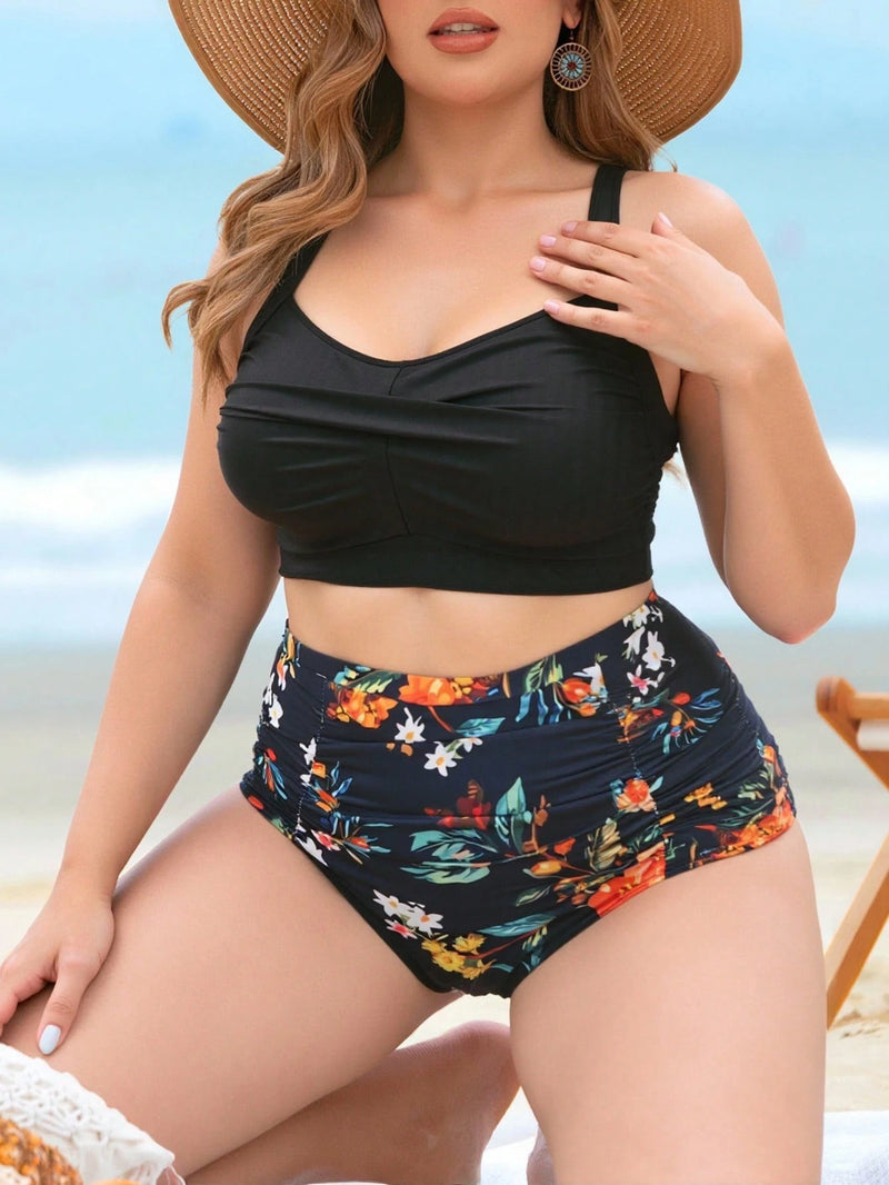 Biquíni Feminino de Cintura Alta e Alças Regulaves - Laisa. Plus Size