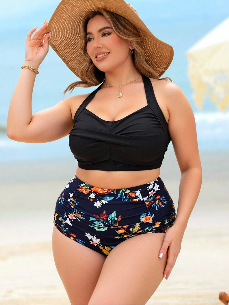 Biquíni Feminino de Cintura Alta e Alças Regulaves - Laisa. Plus Size