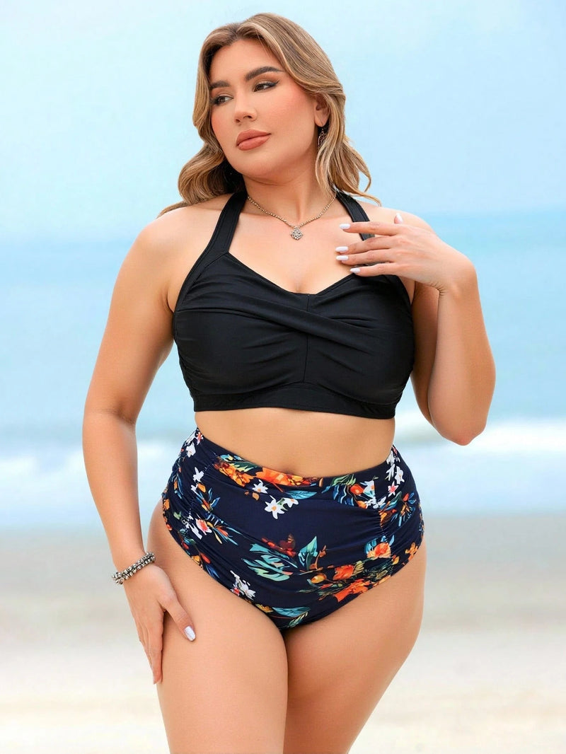 Biquíni Feminino de Cintura Alta e Alças Regulaves - Laisa. Plus Size