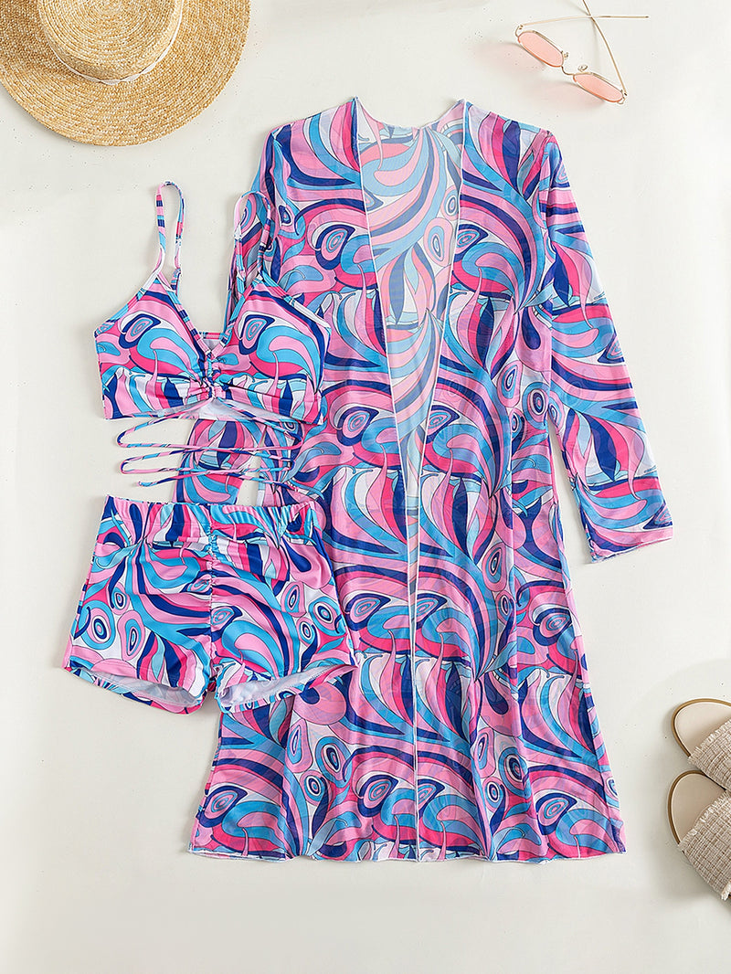 Biquíni + Saída De Praia Feminino Estampados Coraline