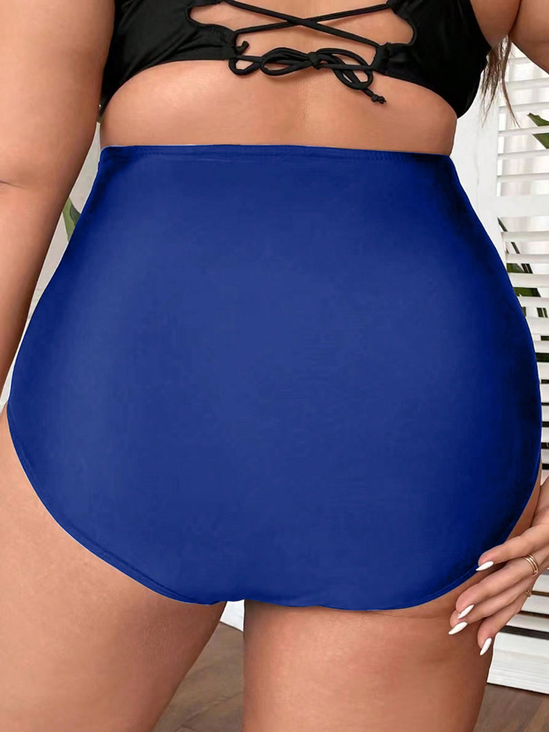 Monte Seu Biquini, Biquini feminino parte Inferior Cintura Alta com franzido - Joyce. Plus Size
