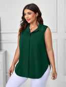 Blusa Feminina Solta Elegante Francesa Manga Caída - Kemilly. Plus Size