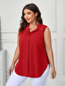 Blusa Feminina Solta Elegante Francesa Manga Caída - Kemilly. Plus Size