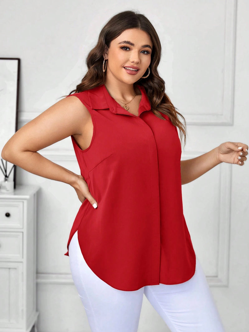 Blusa Feminina Solta Elegante Francesa Manga Caída - Kemilly. Plus Size