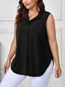 Blusa Feminina Solta Elegante Francesa Manga Caída - Kemilly. Plus Size
