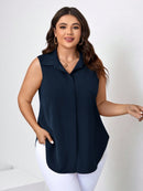 Blusa Feminina Solta Elegante Francesa Manga Caída - Kemilly. Plus Size