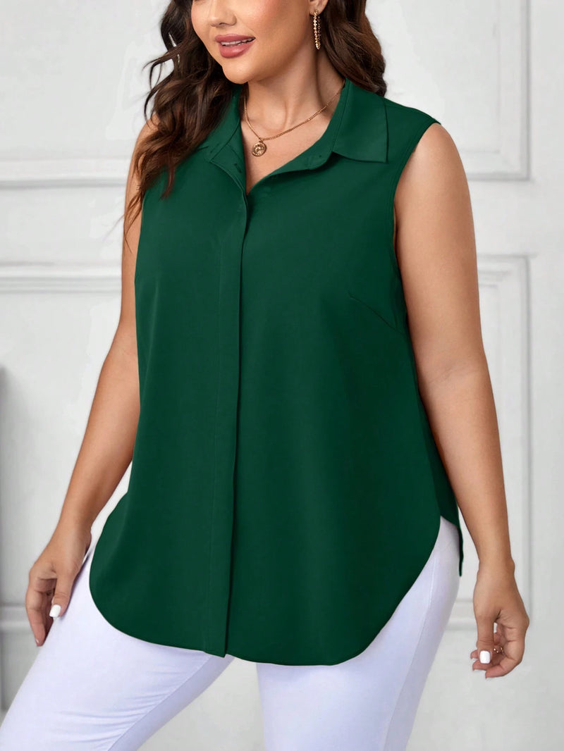 Blusa Feminina Solta Elegante Francesa Manga Caída - Kemilly. Plus Size