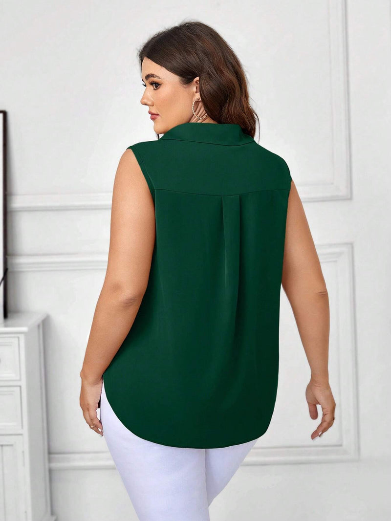 Blusa Feminina Solta Elegante Francesa Manga Caída - Kemilly. Plus Size