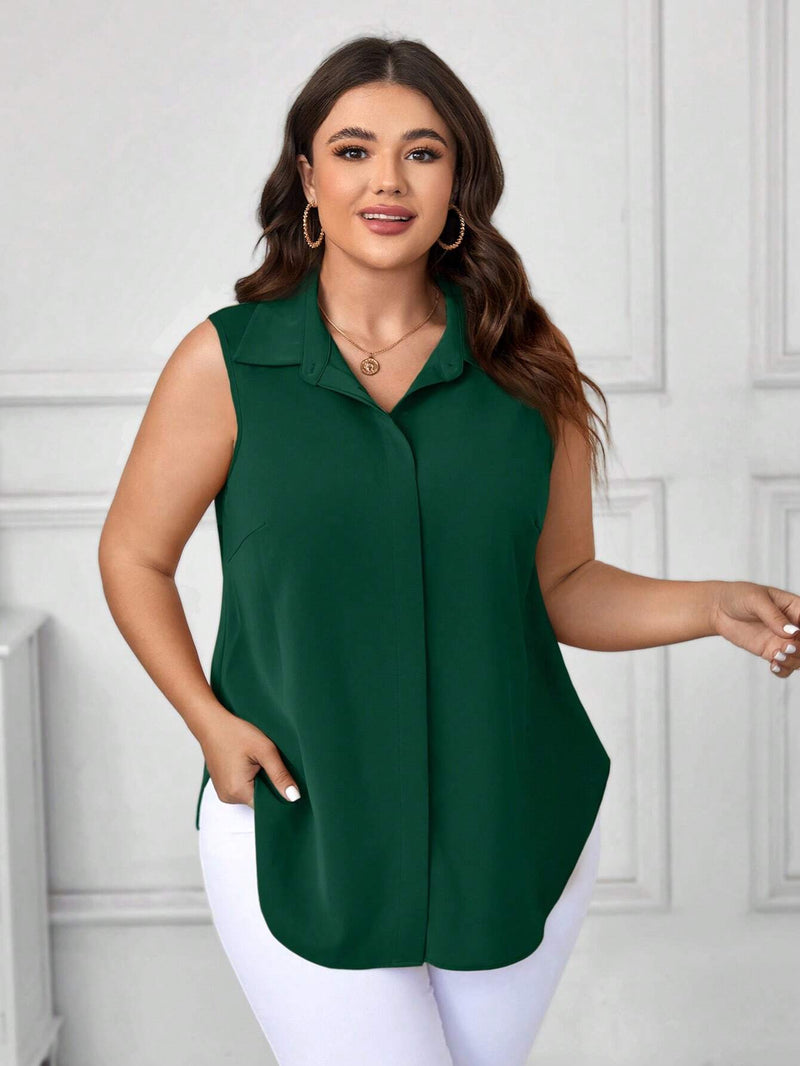 Blusa Feminina Solta Elegante Francesa Manga Caída - Kemilly. Plus Size