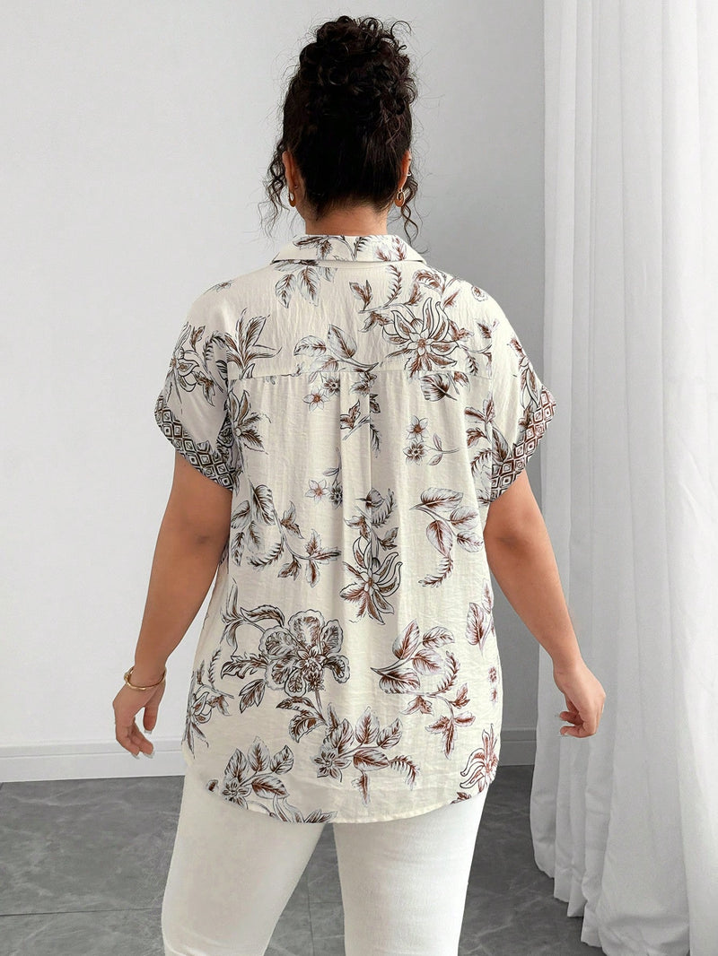 Blusa Feminina Solta Elegante Francesa Manga Caída - Kemilly. Plus Size