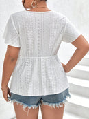 Blusa Feminina Bordada Solta Salim Plus Size