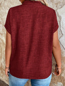 Blusa Feminina Com Gola V E Manga Morcego Janayna Plus Size