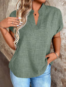 Blusa Feminina Com Gola V E Manga Morcego Janayna Plus Size