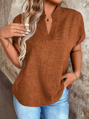 Blusa Feminina Com Gola V E Manga Morcego Janayna Plus Size