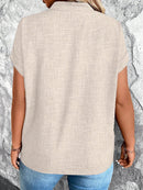 Blusa Feminina Com Gola V E Manga Morcego Janayna Plus Size