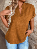 Blusa Feminina Com Gola V E Manga Morcego Janayna Plus Size