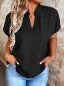 Blusa Feminina Com Gola V E Manga Morcego Janayna Plus Size