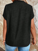 Blusa Feminina Com Gola V E Manga Morcego Janayna Plus Size