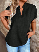 Blusa Feminina Com Gola V E Manga Morcego Janayna Plus Size