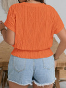 Blusa Feminina de Manga Morcego e Cintura Franzida - Delphine. Plus Size