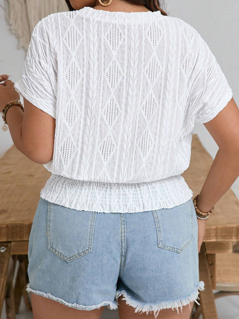 Blusa Feminina de Manga Morcego e Cintura Franzida - Delphine. Plus Size