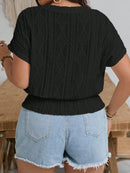 Blusa Feminina de Manga Morcego e Cintura Franzida - Delphine. Plus Size