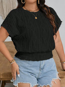 Blusa Feminina de Manga Morcego e Cintura Franzida - Delphine. Plus Size