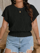 Blusa Feminina de Manga Morcego e Cintura Franzida - Delphine. Plus Size