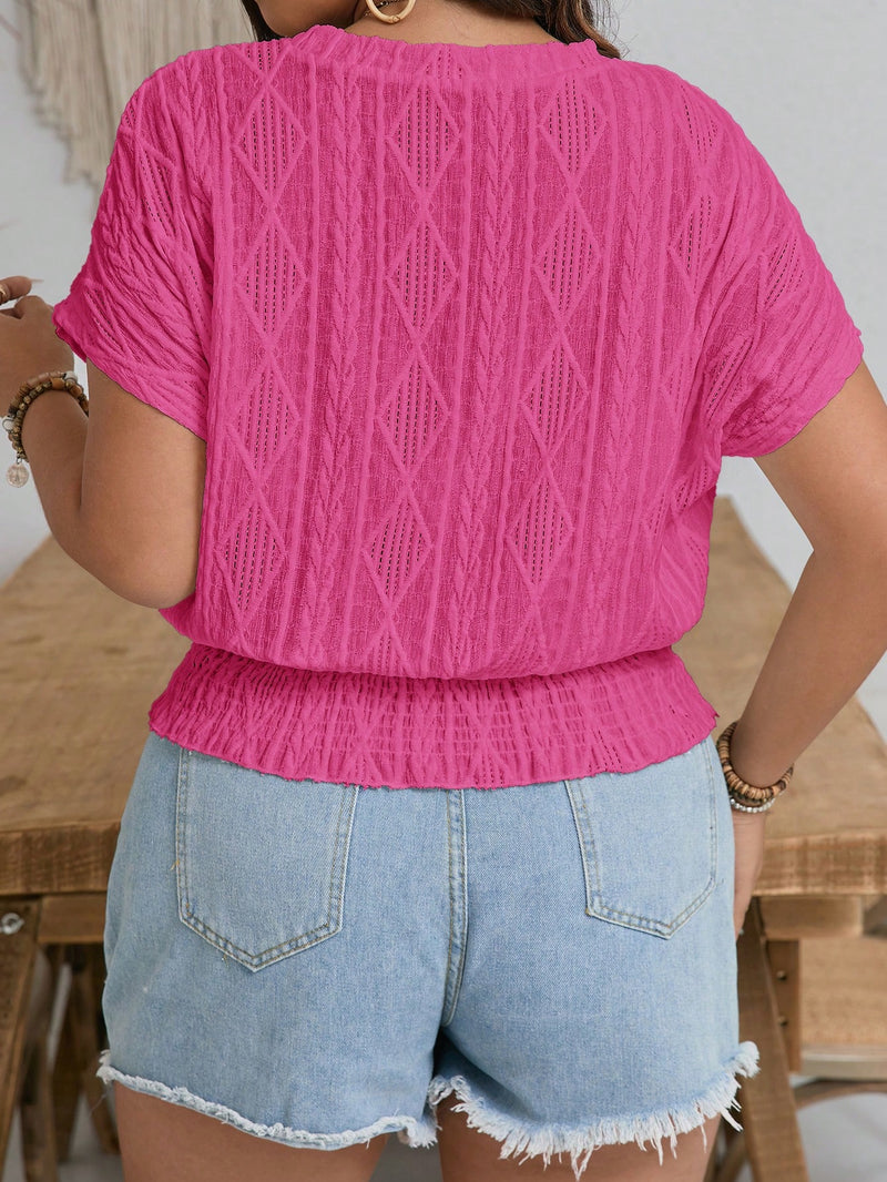 Blusa Feminina de Manga Morcego e Cintura Franzida - Delphine. Plus Size