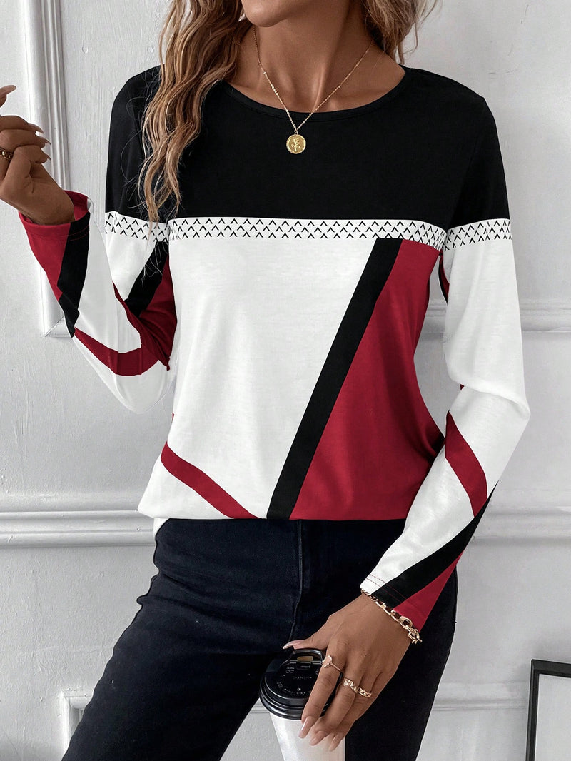 Blusa Feminina manga longa Quadro de Cores