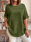 Blusa Feminina com Detalhe de Pregas e Manga Morcego - Clara. Plus Size