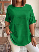 Blusa Feminina com Detalhe de Pregas e Manga Morcego - Clara. Plus Size