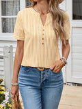 Blusa Feminina com Listras Elegantes e Decote em V - Bianca