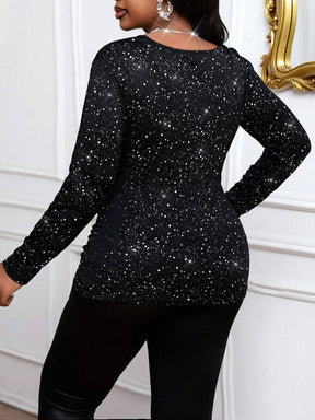 Blusa Feminina de Manga Longa com Franzido no Busto - Ayra. Plus Size