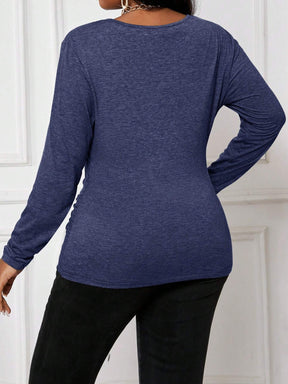 Blusa Feminina de Manga Longa com Franzido no Busto - Ayra. Plus Size