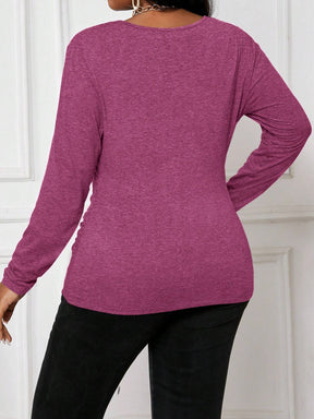 Blusa Feminina de Manga Longa com Franzido no Busto - Ayra. Plus Size